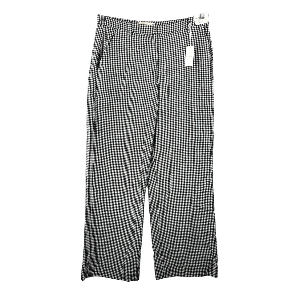 Abercrombie & Fitch Sloane Pants sz 30L Black Gingham High Rise Wide Leg preppy